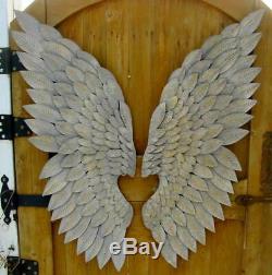 Large Metal Vintage Patina Angel Wings Pair Wall Decor Christmas 40 inches New