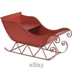 Large Red Sleigh Decoration Metal RAZ Imports Christmas Winter NEW cam 3728943