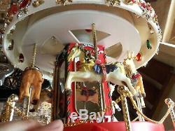 Large Telco Motion-ette Animated (merry Go Round Carousel) Lion-deer-horse