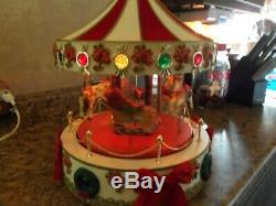 Large Telco Motion-ette Animated (merry Go Round Carousel) Lion-deer-horse