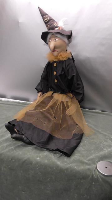 Large Witch Doll 45 Cloth Shelf Sitter Weighted Folk Art Halloween