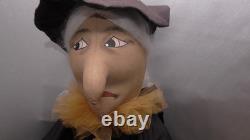 Large Witch Doll 45 Cloth Shelf Sitter Weighted Folk Art Halloween
