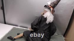 Large Witch Doll 45 Cloth Shelf Sitter Weighted Folk Art Halloween