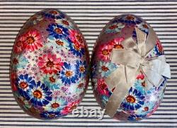 Large c. 1900 Early German PRESENTATION Paper Easter Egg Display, Antique Doll