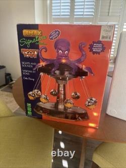 Lemax Spooky Town Octo-Swing 14379 Lights Sounds Animated Carnival Ride