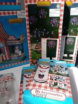 Lemax Summer Americana Set Lot 4th of July red white and blue micheals exclusive