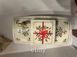 Lenox Beige Gold Porcelain Holiday Junction Collection Engine Train with Caboose