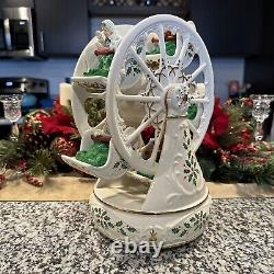 Lenox Ferris Wheel Musical Centerpiece Holiday Christmas 12 Songs Rotating Santa