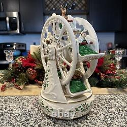 Lenox Ferris Wheel Musical Centerpiece Holiday Christmas 12 Songs Rotating Santa