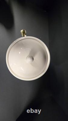 Lenox Holiday Beverage Dispenser Holly Ceramic Gold Spigot w Lid Box