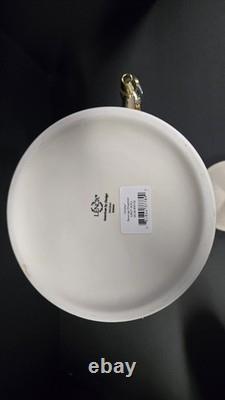 Lenox Holiday Beverage Dispenser Holly Ceramic Gold Spigot w Lid Box