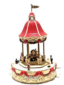 Lenox Holiday Gazebo Centerpiece Sitting On Santa's Lap Music Box