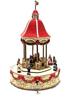 Lenox Holiday Gazebo Centerpiece Sitting On Santa's Lap Music Box