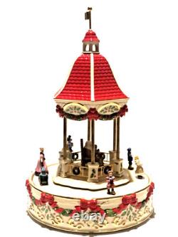 Lenox Holiday Gazebo Centerpiece Sitting On Santa's Lap Music Box