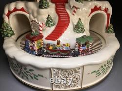 Lenox Holiday Santa's Workshop Toyland Lighted Train Musical Centerpiece