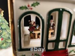Lenox Holiday Santa's Workshop Toyland Lighted Train Musical Centerpiece