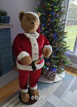 Life Size 5' GEMMY Animated Singing Santa Bear Christmas 100% Complete Very Nice