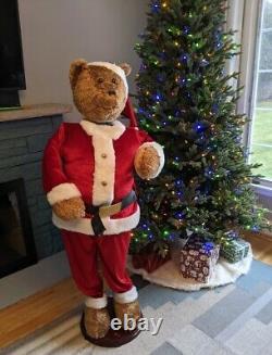 Life Size 5' GEMMY Animated Singing Santa Bear Christmas 100% Complete Very Nice