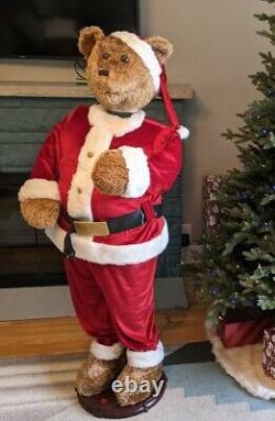 Life Size 5' GEMMY Animated Singing Santa Bear Christmas 100% Complete Very Nice