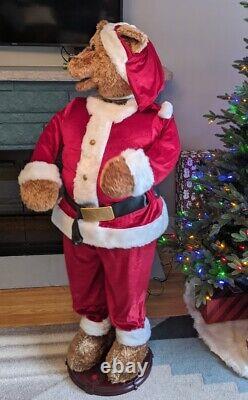 Life Size 5' GEMMY Animated Singing Santa Bear Christmas 100% Complete Very Nice