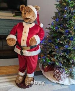 Life Size 5' GEMMY Animated Singing Santa Bear Christmas 100% Complete Very Nice