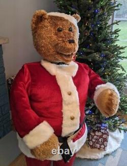 Life Size 5' GEMMY Animated Singing Santa Bear Christmas 100% Complete Very Nice