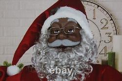 Life Size 60 DELUXE ANIMATED SINGING STORY TELLING Black Santa NEWithSEALED BOX