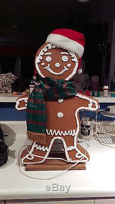Life size animated Gingerbread (s) Christmas Decorations 2 large & 1 small