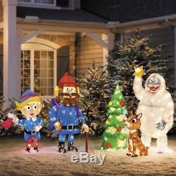 Lighted 5pc Set Rudolph The Red Nosed Reindeer Display Outdoor Christmas Decor