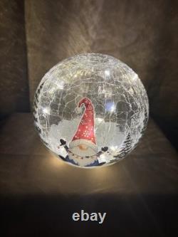 Lighted Crackle Glass Gnome Spheres