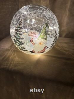 Lighted Crackle Glass Gnome Spheres