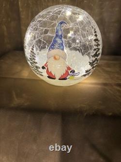 Lighted Crackle Glass Gnome Spheres