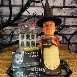 LoWitch BLACK CAT Pail Poliwoggs Folk Art Halloween LG 9.25 Vintage 90s