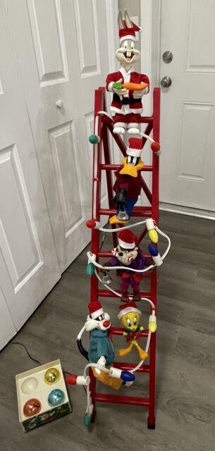 Looney Tunes Tree Trimmers Christmas Decoration Vtg Animatronic Ladder Gift