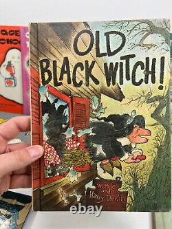 Lot (10) vtg 60s 70s Halloween hardcover kids books GUS Dorrie Witch Monsters