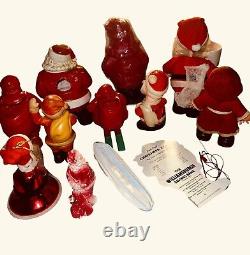 Lot -12 RARE Vintage Santas Celluloid Gurley Spun Cotton Rosbro Walker ETC READ