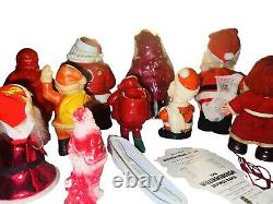 Lot -12 RARE Vintage Santas Celluloid Gurley Spun Cotton Rosbro Walker ETC READ