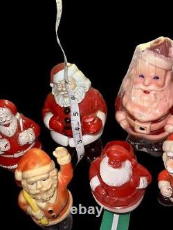 Lot -12 RARE Vintage Santas Celluloid Gurley Spun Cotton Rosbro Walker ETC READ