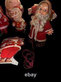 Lot -12 RARE Vintage Santas Celluloid Gurley Spun Cotton Rosbro Walker ETC READ