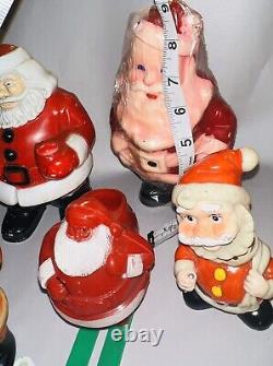 Lot -12 RARE Vintage Santas Celluloid Gurley Spun Cotton Rosbro Walker ETC READ