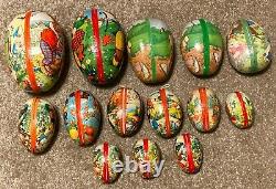 Lot (14) Antique Vintage West Germany Paper Mache Easter Egg Candy Containers