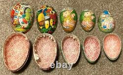 Lot (14) Antique Vintage West Germany Paper Mache Easter Egg Candy Containers