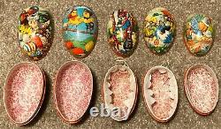 Lot (14) Antique Vintage West Germany Paper Mache Easter Egg Candy Containers