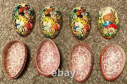 Lot (14) Antique Vintage West Germany Paper Mache Easter Egg Candy Containers