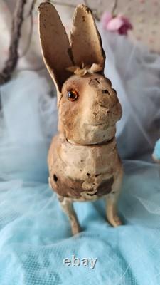 Lot 2 Antique West Germany Paper Mache Composition Easter Bunny Rabbits READ Lot 2 Antique West Germany Paper Mache Composition Easter Bunny Rabbits READ
