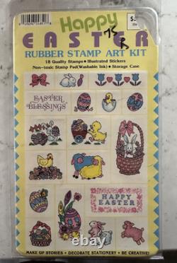 Lot Easter Bunny Spring Village Mountain, Rubber Stamps Art Kit And Much More