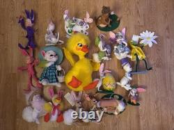 Lot Of 18 Annalee Easter And Spring Time Various Sizes And Years Figures