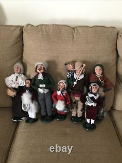 Lot Of 7 BYERS CHOICE 1989/92 CAROLERS SIGNED One First Edition Tiny Tim READ