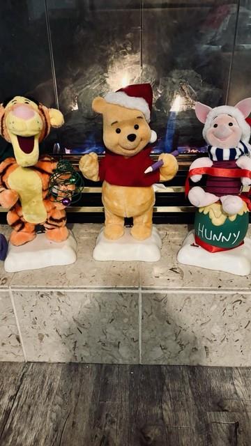 Lot Of 3 Telco Disney Winnie The Pooh 1996 Animated Christmas Display