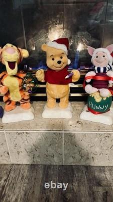 Lot of 3 Telco Disney Winnie the Pooh 1996 Animated Christmas Display